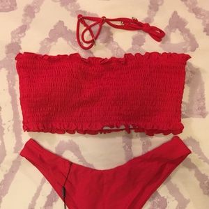 Smocked Bandeau Bikini